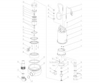 Draper SWP210DWSS 25359 250W 230V Stainless Steel Body Submersible Water Pump with Float Switch Spare Parts