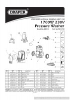 Draper PW1920 28018 1700W 230V pressure washer Spare Parts