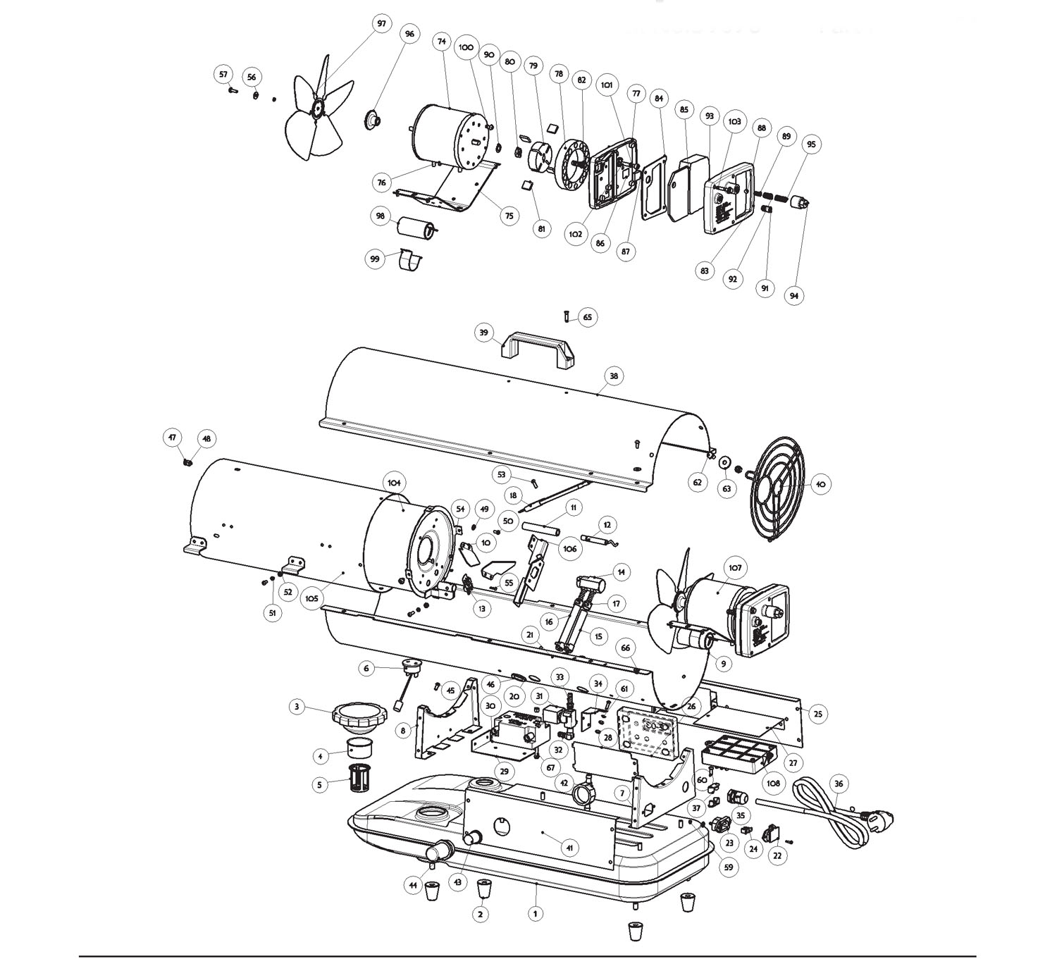 Draper Dsh51 39076 Diesel Space Heater Spare Parts SPARE_39076 from