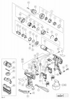 HITACHI CORDLESS DRIVER DRILL DS 9DVF3 SPARE PARTS