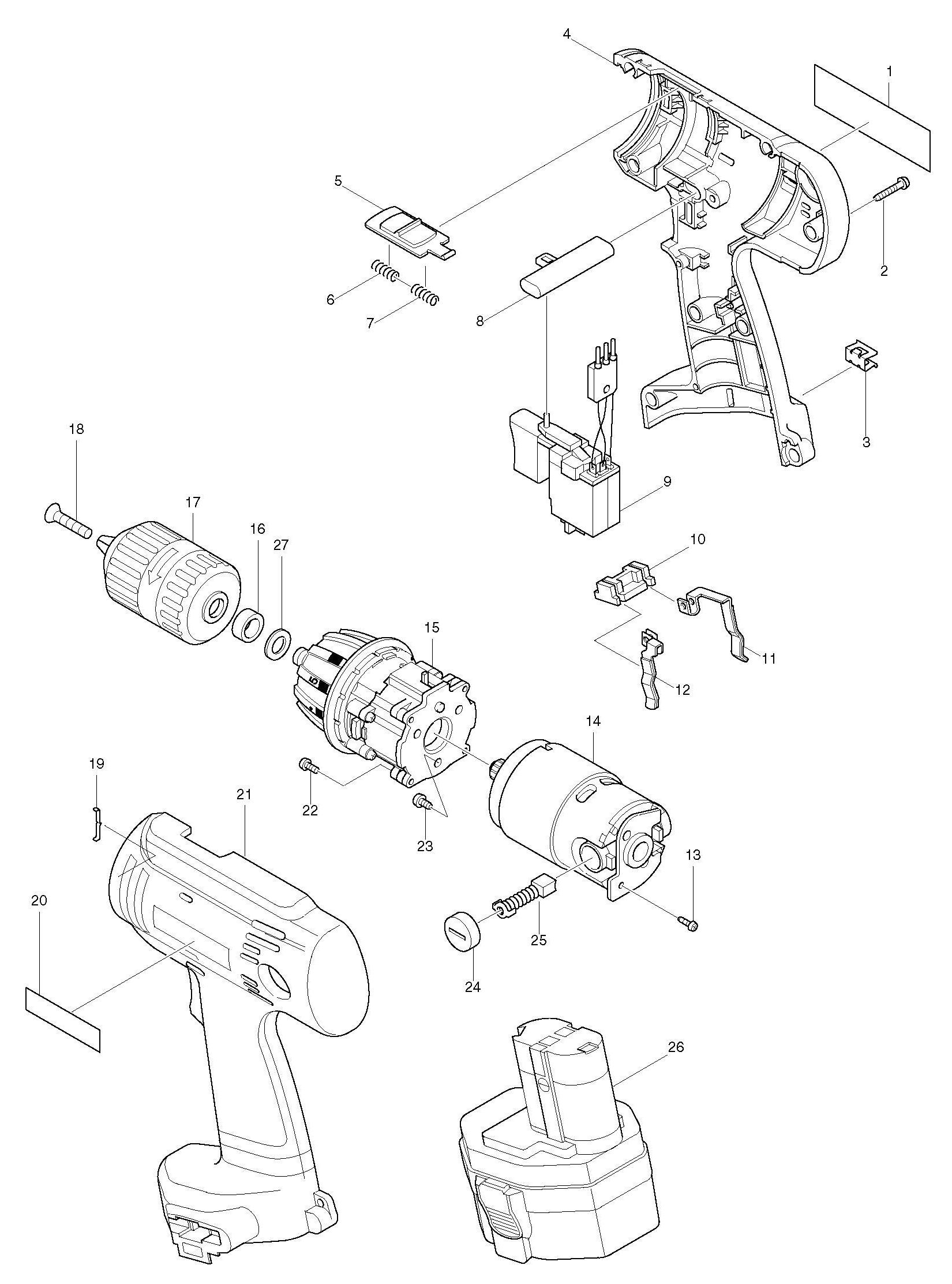 Makita 6333d Cordless 1/2'' Drill/driver 12v Spare Parts SPARE_6333D ...