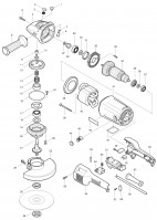 Makita 9079S Angle Grinder 110v & 240v Spare Parts