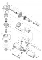 Makita 9564H 115mm High Power Angle Grinder Spare Parts