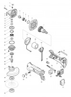 Makita BGA450 115mm Cordless Angle Grinder 14.4v Spare Parts