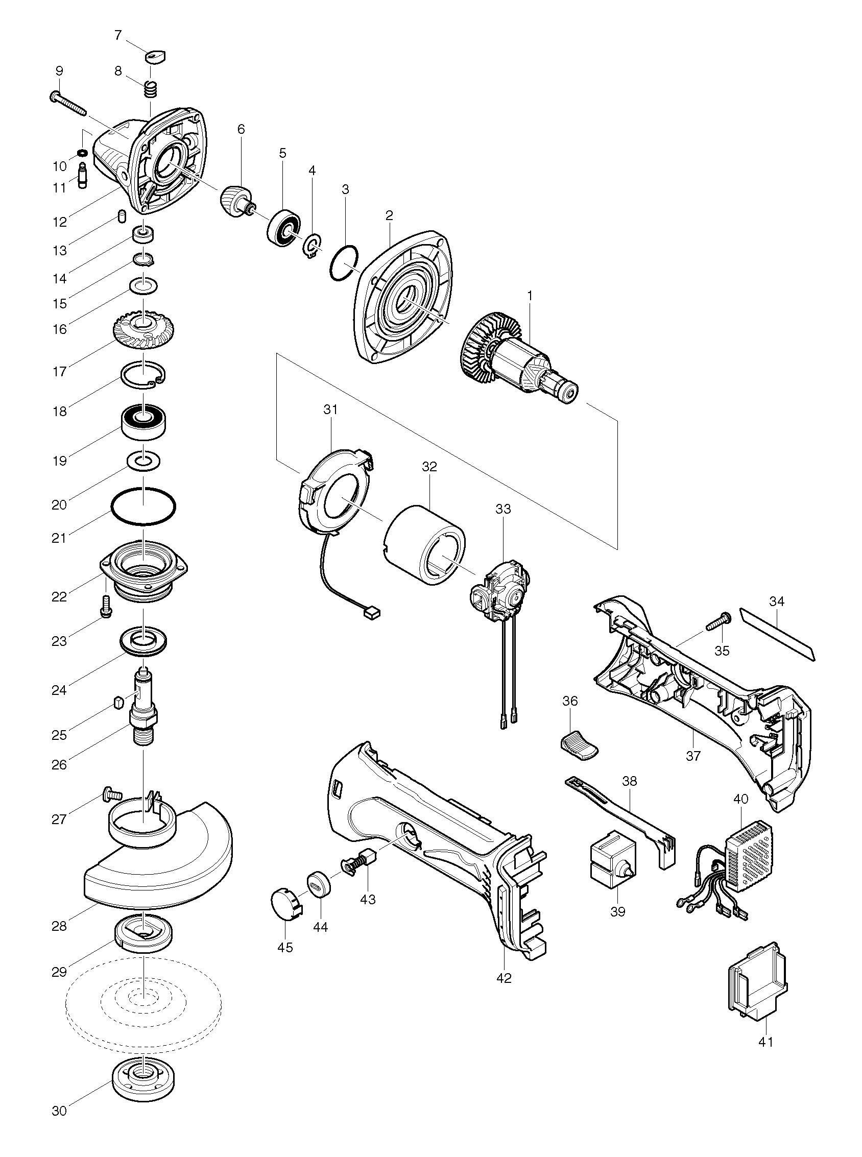 Cordless Lxt Grinder 18v Spare Parts SPARE_BGA452 from Spare Parts World