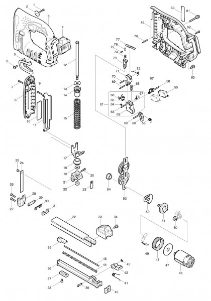 Makita Bst110 Cordless Stapler Spare Parts SPARE_BST110 from Spare ...