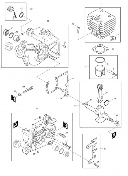 thumbnail interactive-video image 1 of Makita Piston Ring – For DCS 400, 401, 410, 411, 430, 431 Chainsaws, 021 132 230 1 of 4