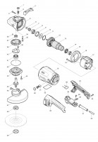 Makita GA7020 180mm Angle Grinder 110v 240v Spare Parts