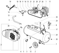 Metabo Corded Air Compressor 01541000 MEGA 520-200 D 3 / 400V/50HZ Spare Parts