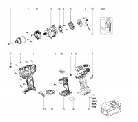 Metabo Cordless Drill/Screwdriver 18v 02138000 BS 18 LT Spare Parts