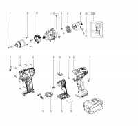 Metabo Cordless Drill/Screwdriver 18v 02139001 BS 18 LT IMPULS Spare Parts