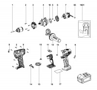 Metabo Cordless Drill Driver 02143000 BS 14.4 LTX IMPULS Spare Parts