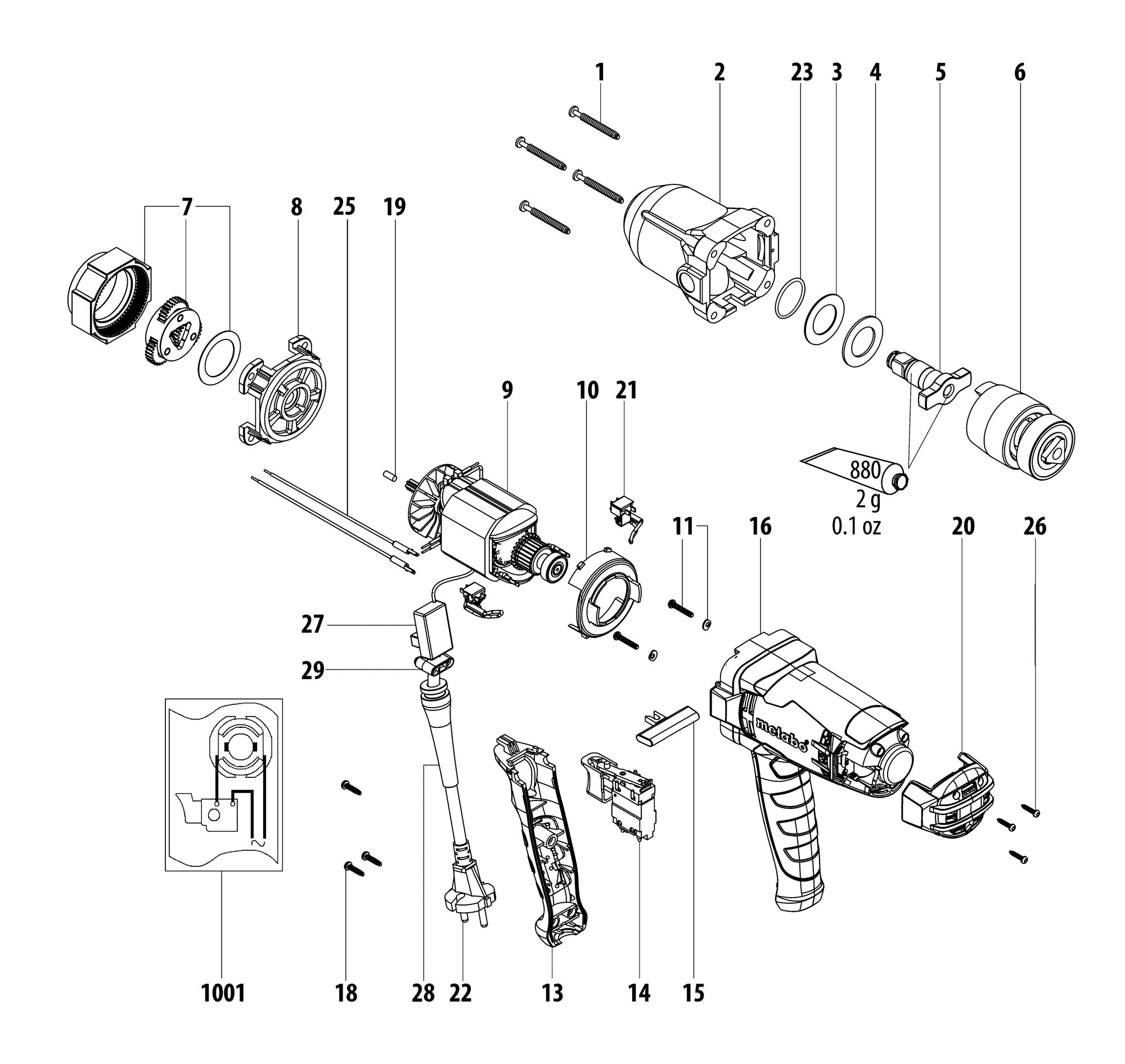 Metabo Corded Impact Driver Wrench 02204421 Ssw 650 Us 120v Spare Parts Spare 02204421 Us 120v From Spare Parts World