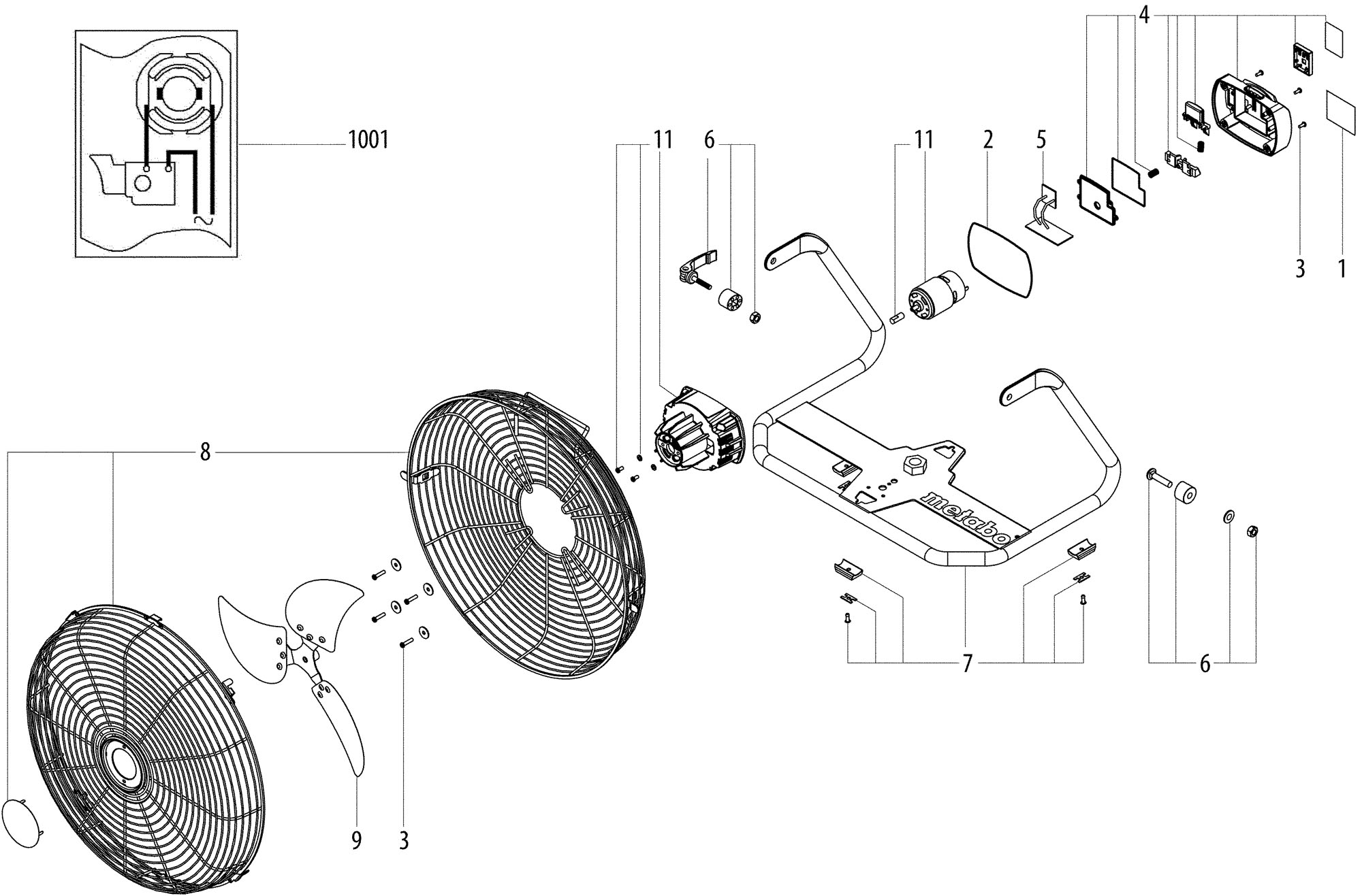 Metabo 06176000 Av 18 Cordless Fan Spare Parts SPARE 06176000 from