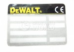 DeWalt Rating Plate To Fit Various Models DW566 DW563 DW505 DW501 DW160 DW910